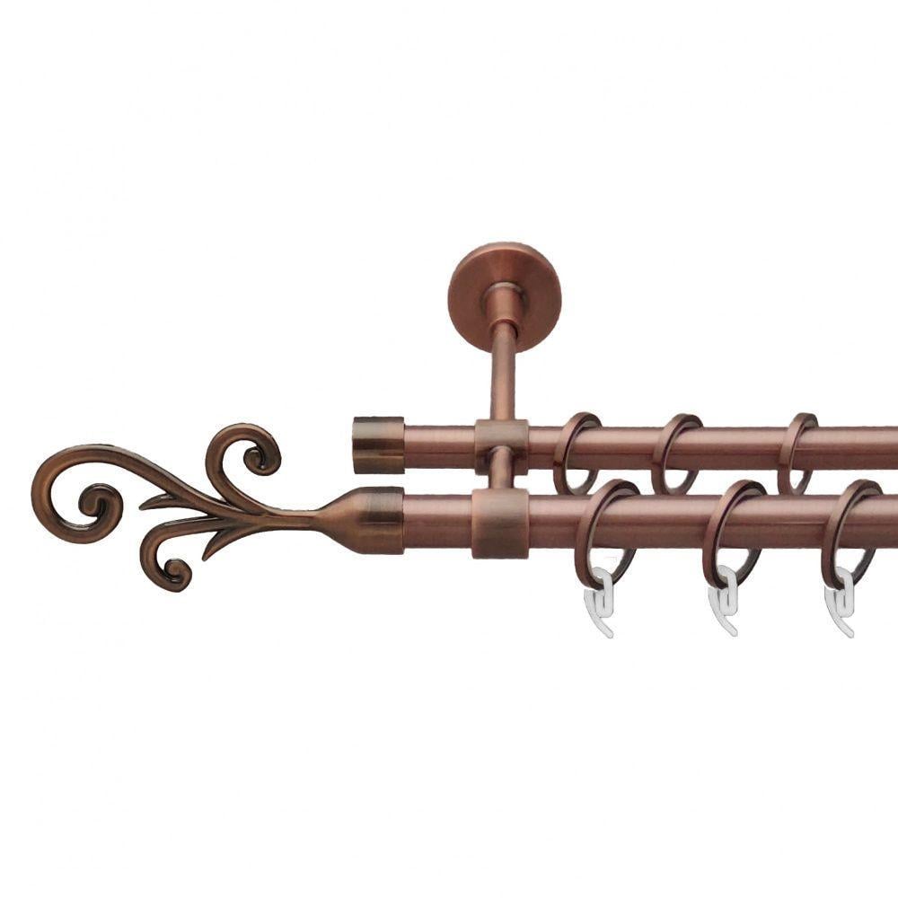 Карниз для штор Orvit Фала двухрядный гладкий 19/16 мм 300 см Античная медь (6938879) Карниз для штор Orvit Фала двухрядный гладкий 19/16 мм 300 см Античная медь (6938879)