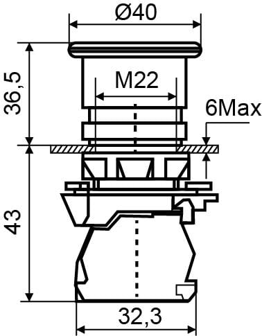 Кнопка керування АСКО TB5-AC42 Грибок 1NC 22 мм Червоний (A0140010168) - фото 7