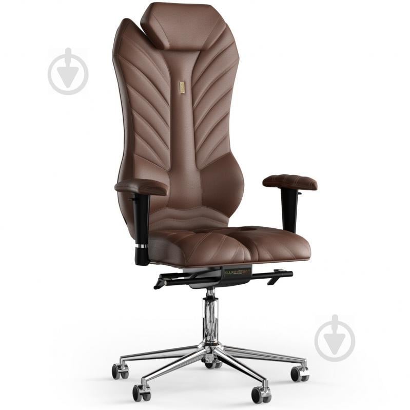 Кресло KULIK SYSTEM MONARCH Кожа с подголовником со строчкой Виски (2-901-WS-MC-0106)