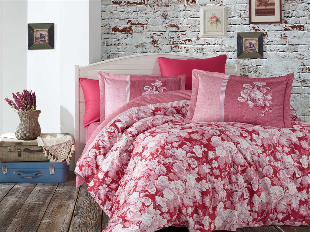 Комплект постельного белья Hobby Exclusive Sateen Amalia 200х220 см Бордовый