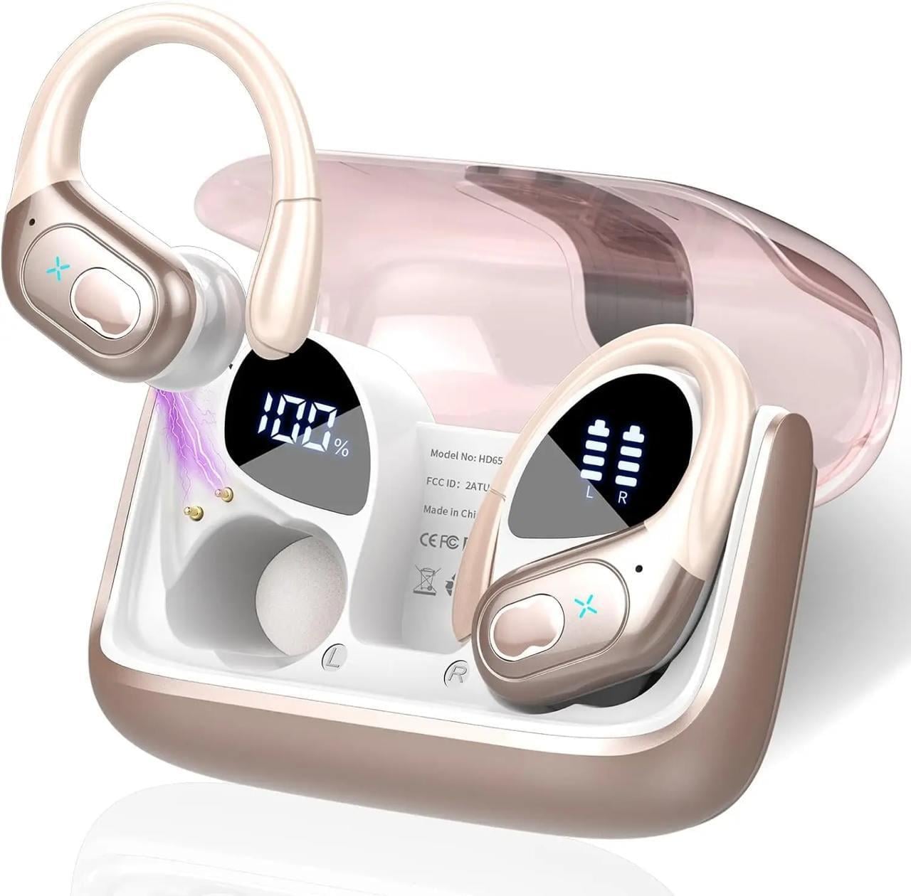 Наушники беспроводные HD65 с зарядным кейсом Розовый (26389557)