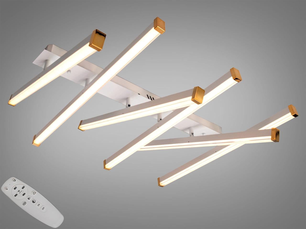 Люстра светодиодная для гостиной 2536WH dimmer LED 82Вт Белый с димером и пультом (2957216517)