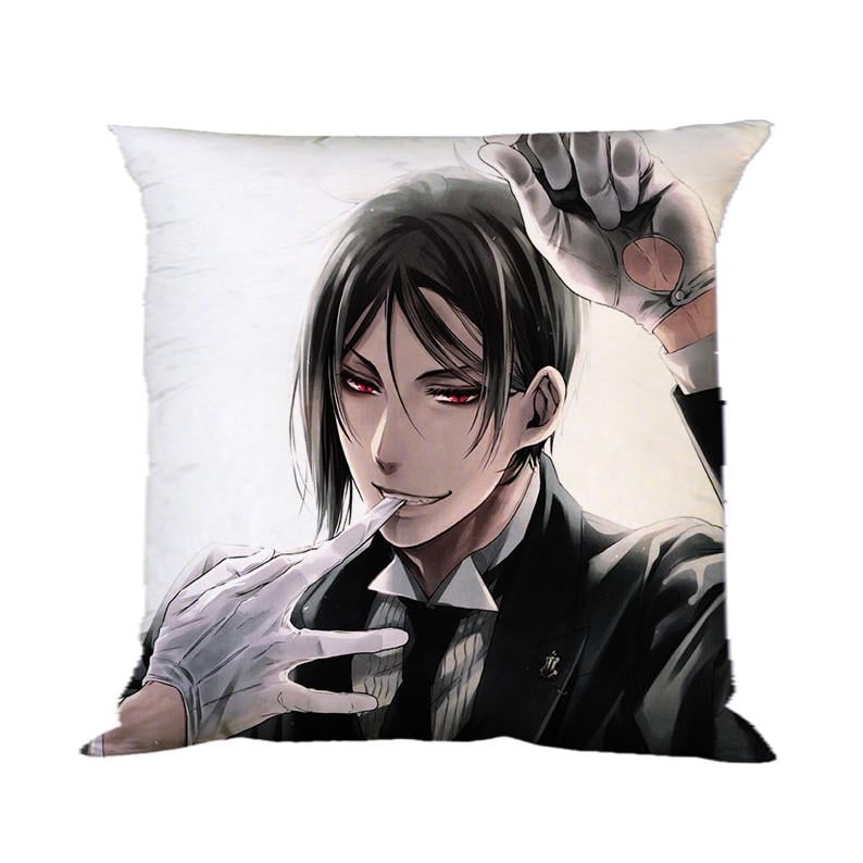 Подушка аниме Себастьян Сиэль Темный Дворецкий двухсторонняя 40х40 см (p0786)