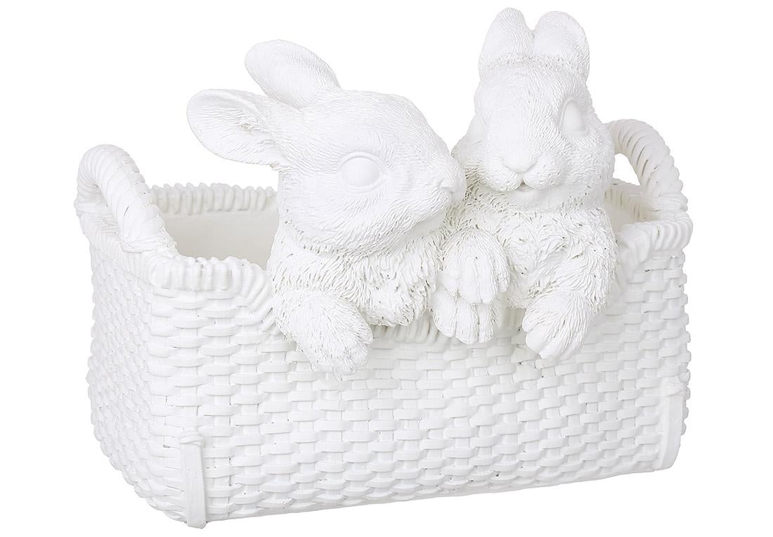 Декоративное кашпо с зайчатами 22x18x17,5 см (459-055)