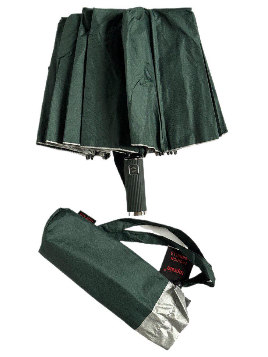 Парасолька-автомат Toprain Umbrella однотонна 16 спиць зі сріблом під куполом Темно-зелений (4016/1) - фото 2 Парасолька-автомат Toprain Umbrella однотонна 16 спиць зі сріблом під куполом Темно-зелений (4016/1) - фото 2