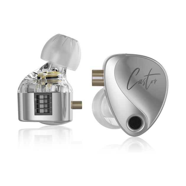 Наушники KZ Knowledge Zenith Castor Harman Target Version Mic Silver - фото 2