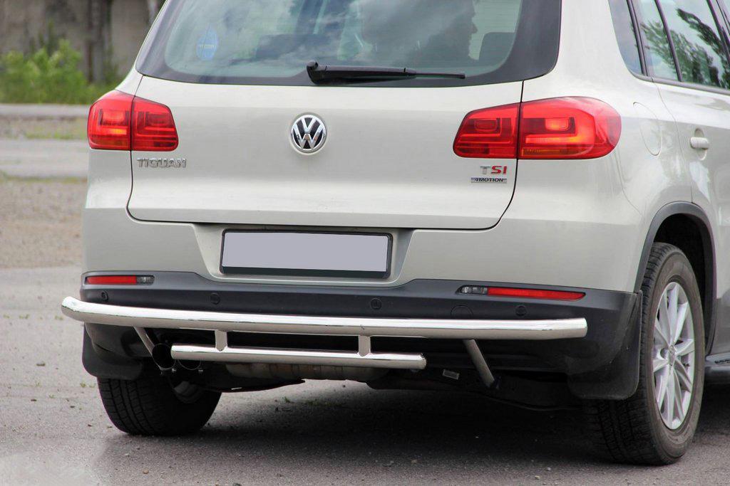 Задняя защита AK002-2 CAN для Volkswagen Tiguan 2007-2016 гг. нержавеющая сталь Хром