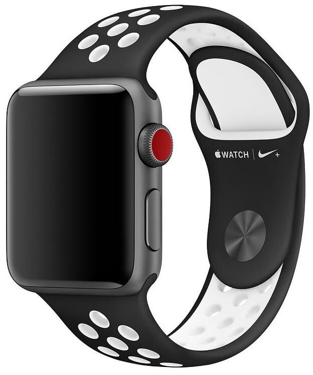 Силіконовий ремінець Band Nike Sport Series for Apple Watch 38/40/41mm, Black White (HC)