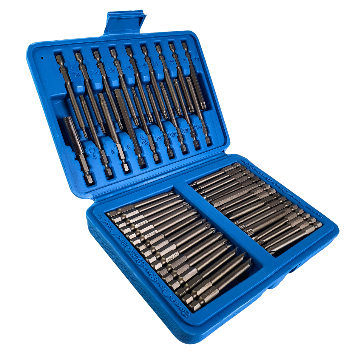 Набір магнітних біт для викрутки та шуруповерта SOCKET SET подовжені магнітні у кейсі 50 пр. 75 мм (ESK-050-Blue)