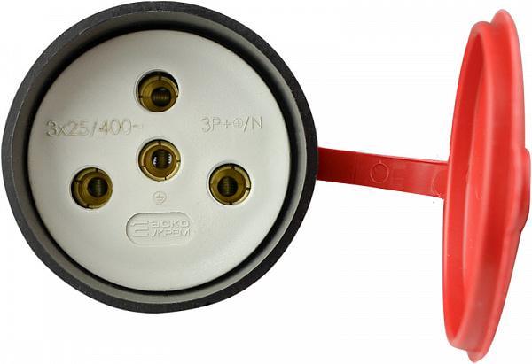 Розетка каучуковая АСКО-УКРЕМ с защитной крышкой 3Р+ РЕ 25А IP44 (A0250010006)