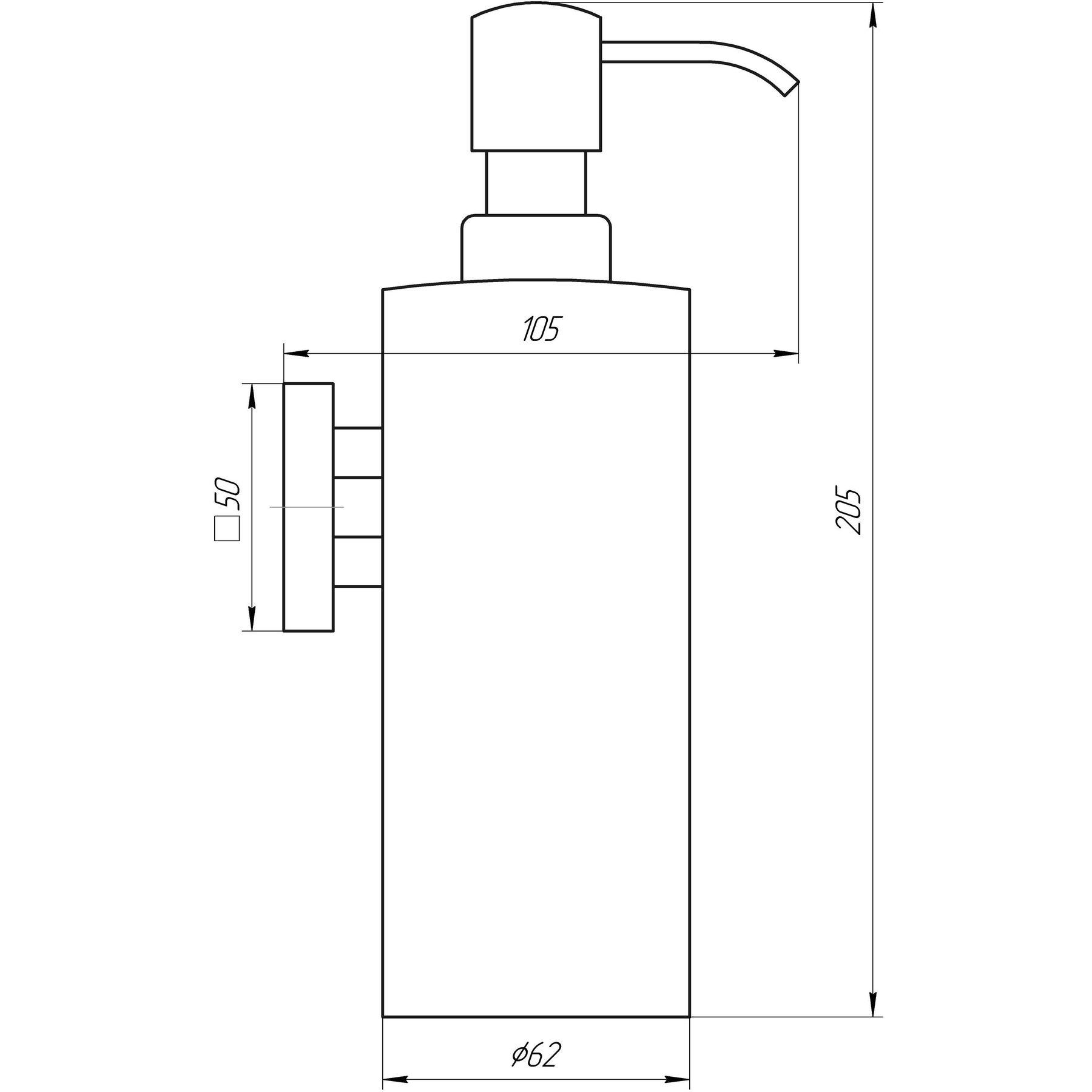 Дозатор рідкого мила Globus Lux SQ 9432 SUS304 (000019475) - фото 2