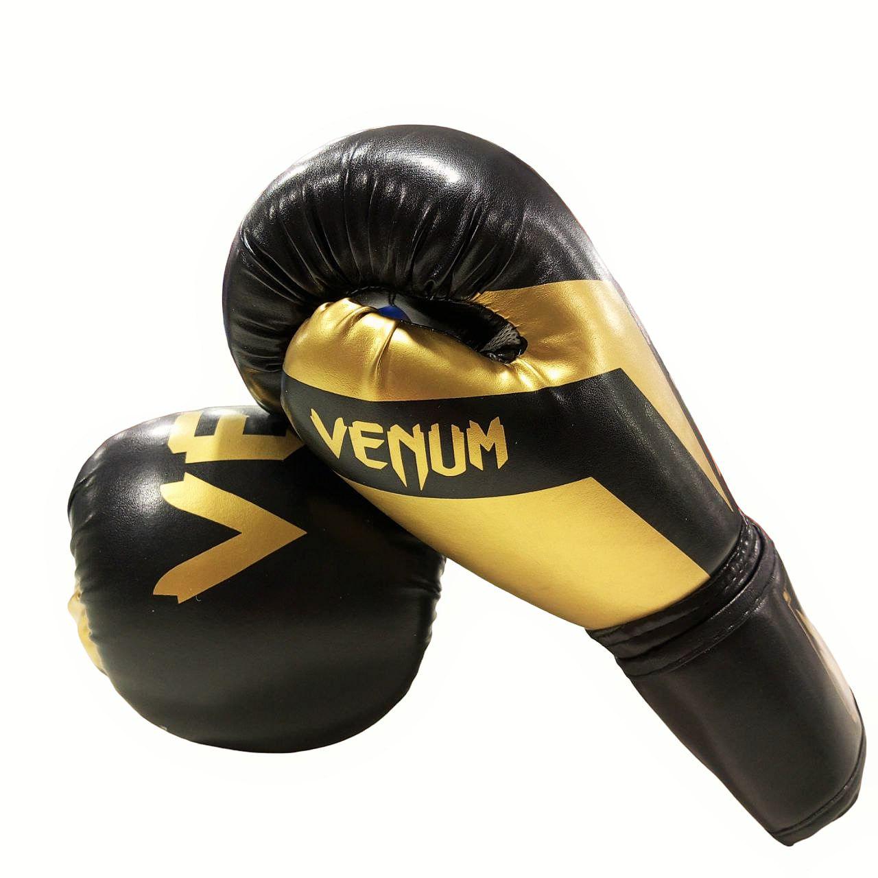 Перчатки боксерские Venum 12 Oz Black/Gold (151274) - фото 1