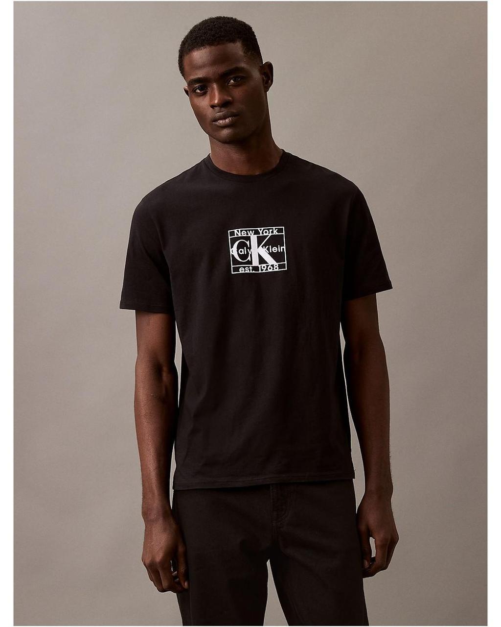 Футболка мужская Calvin Klein Flocked Monogram Logo Graphic Classic XL Черный (1935246834)