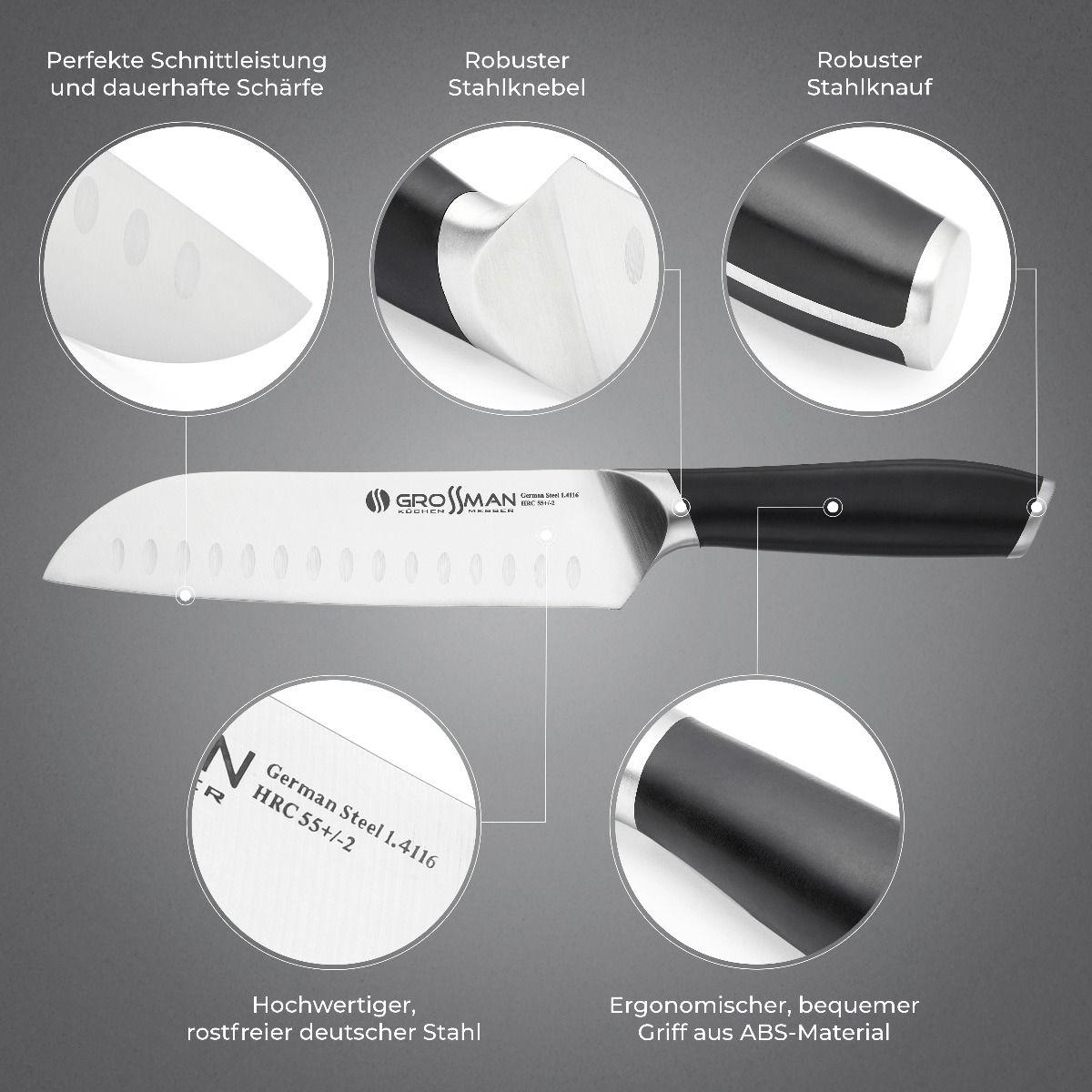 Ніж кухонний сантоку Grossman Comfort (26447165) - фото 9 Ніж кухонний сантоку Grossman Comfort (26447165) - фото 9