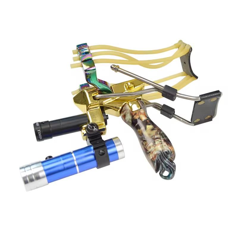 Рогатка металева професійна з упором, лазерним прицілом, ліхтарем та металевим кейсом SFU Premium - фото 2