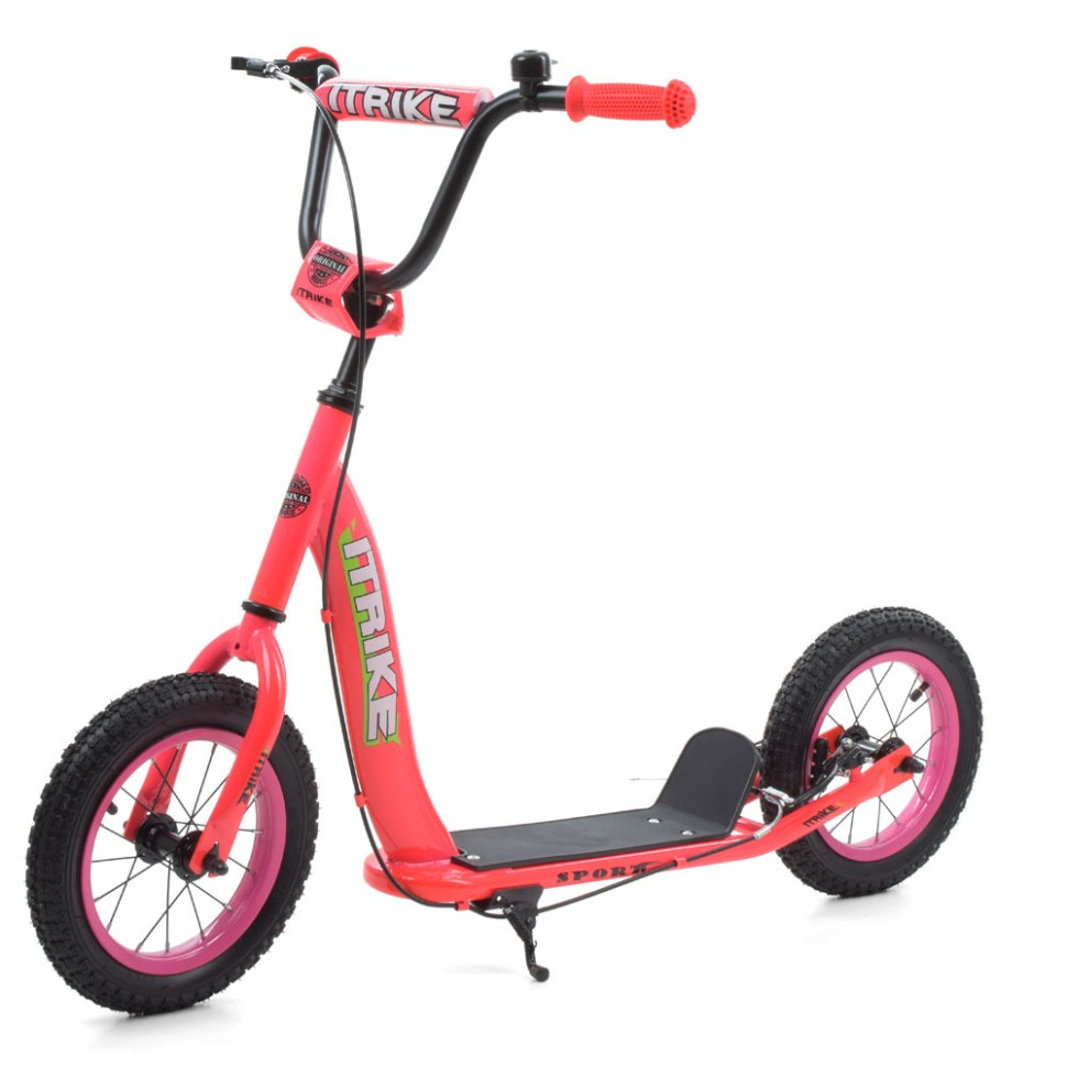 Самокат дитячий iTrike від 7 років двоколісний з надувними колесами Рожевий (DS-171-S-222)