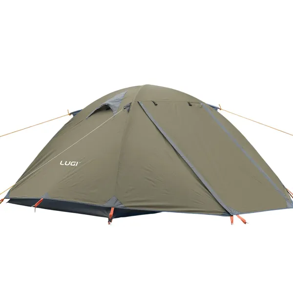 Намет туристичний двомісний LUGI з алюмінієвим каркасом вітрозахисний 210х160х120 см Хакі (147-107-LU-017)