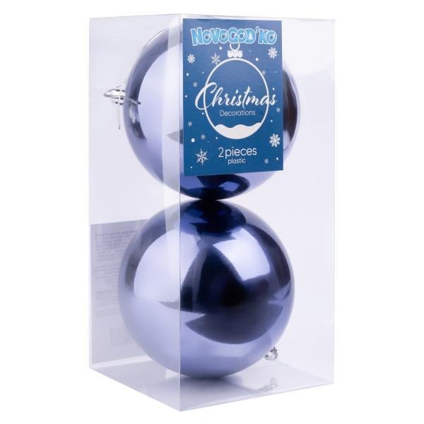 Шары новогодние Novogod’Ko 12 см глянец 2 шт. Графитовий (974431)
