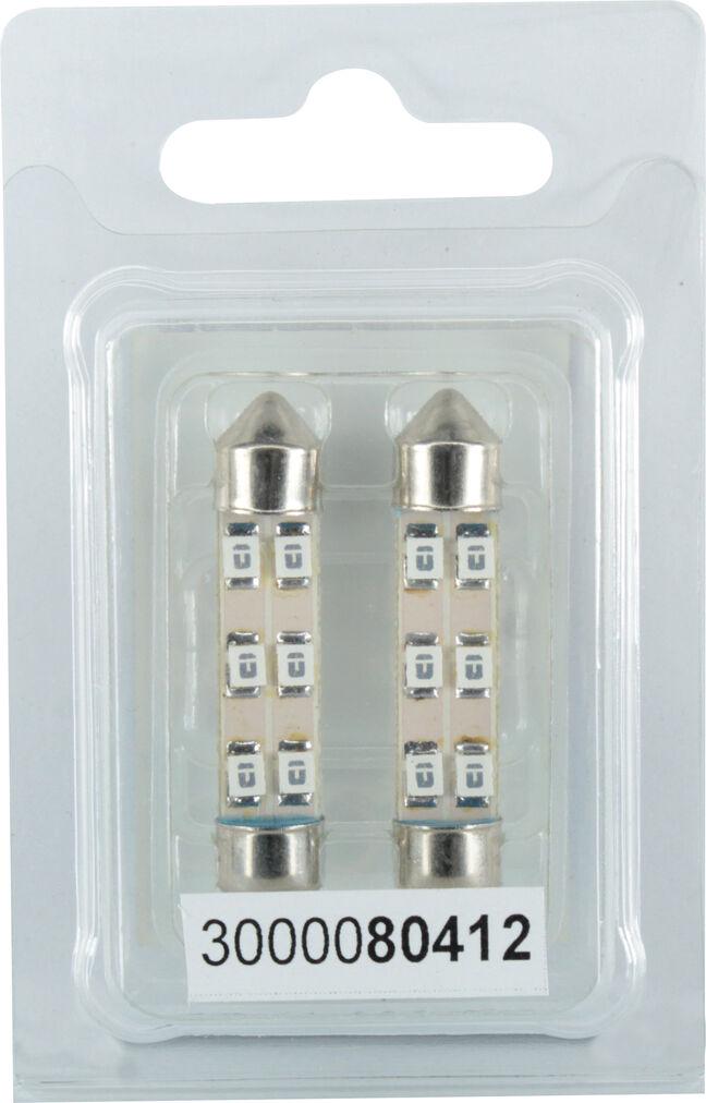 Лампочка 2-х цокольная Futura LED T11 C8W SMD 6-диодов 12V-0,7 Вт SV8,5-8 41 мм 2 шт. Синий