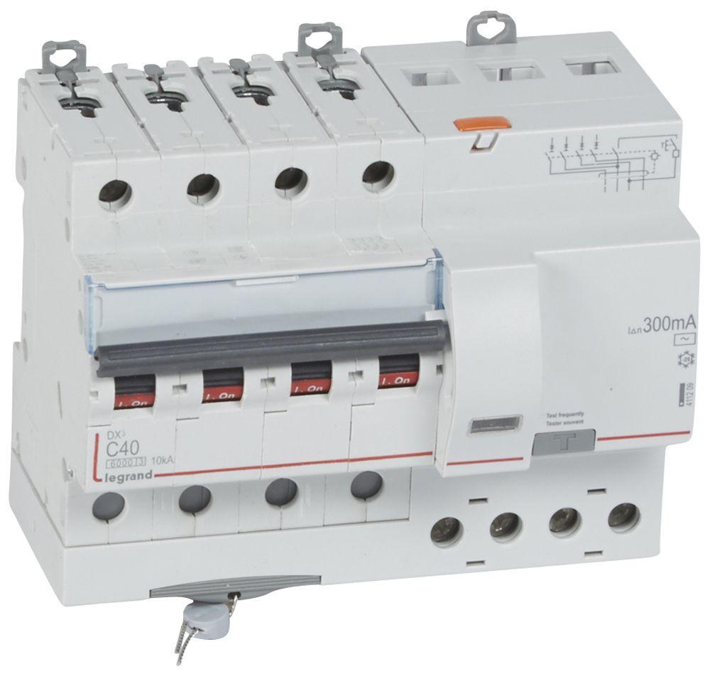 Дифавтомат Legrand 40А 300mA 6кА 4 полюса тип C тип АС 411209 DX3 (41919)