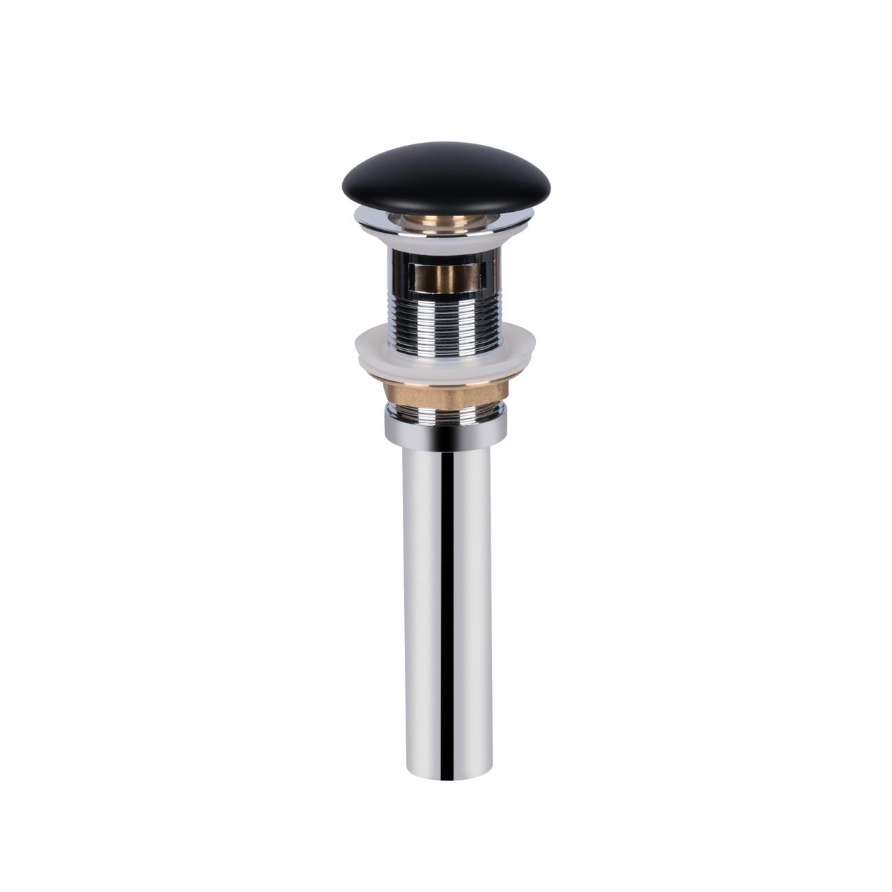 Донный клапан для раковины Qtap PU03O с переливом 225х70х70 мм Matt black (2608668070)