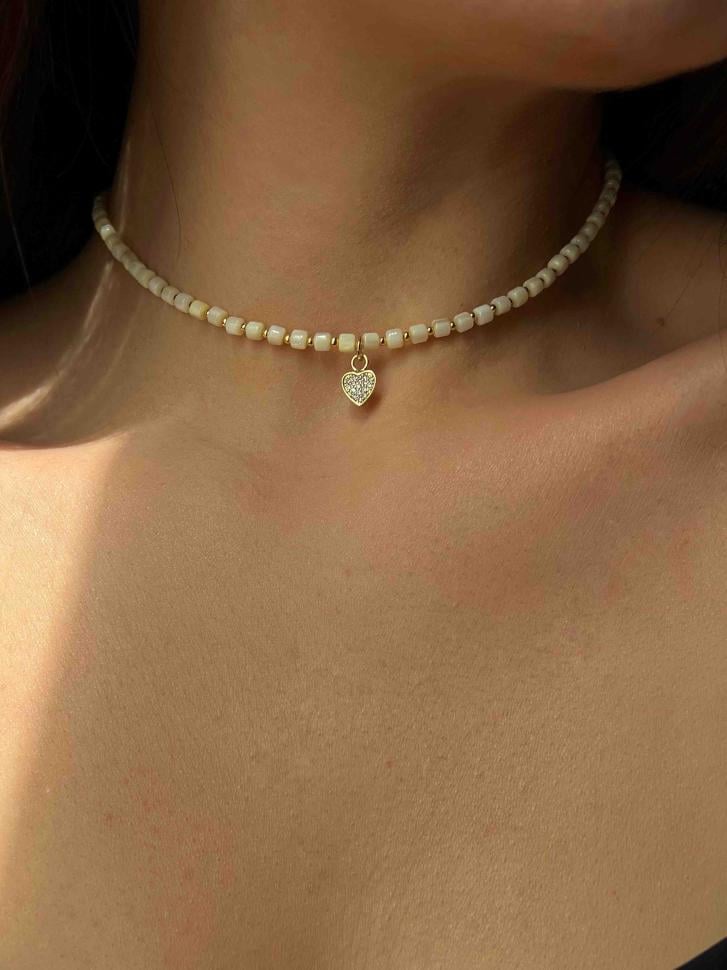 Чокер LeBijou із натурального перламутру Жовтий (4732)