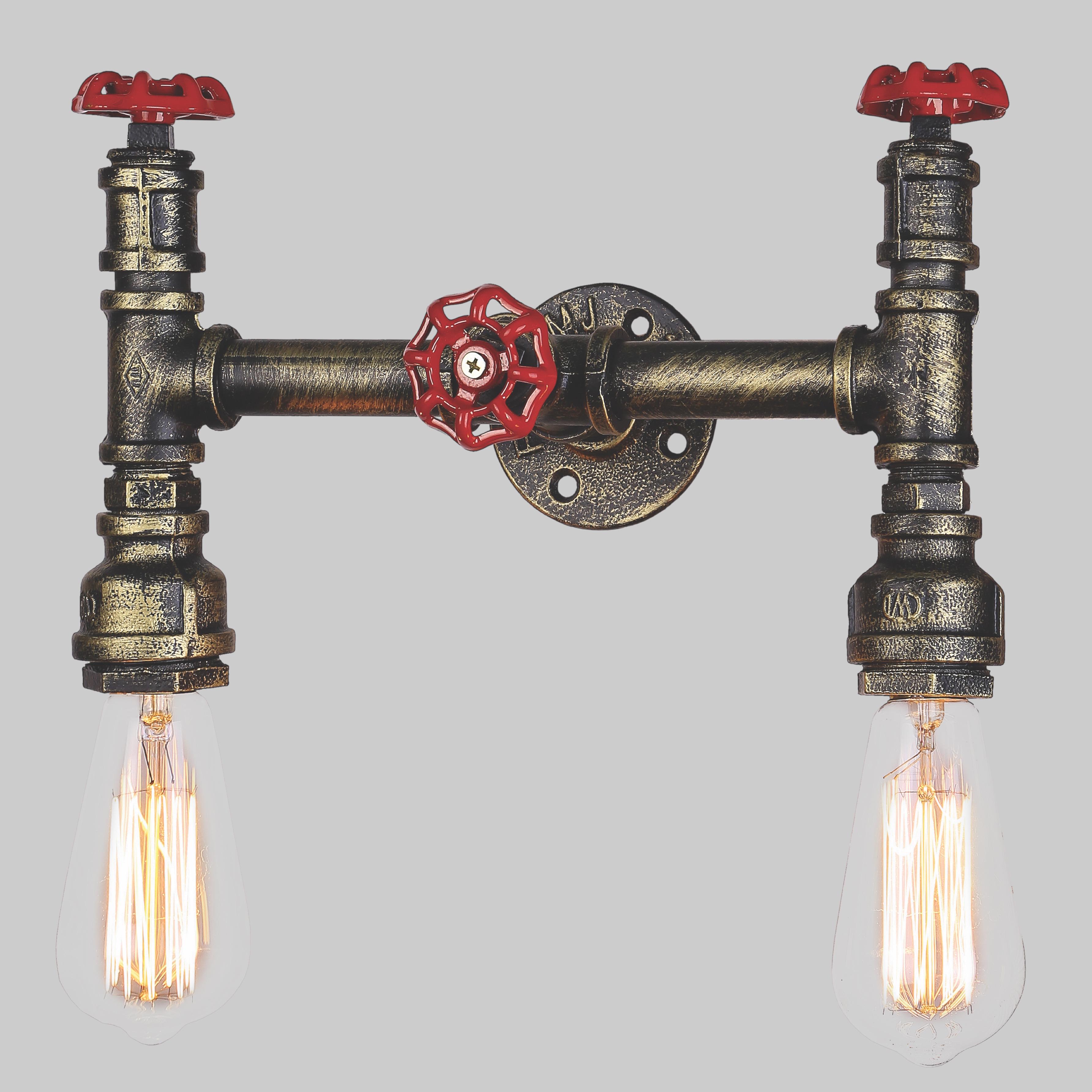 Бра индастриал лофт Ржавый кран Черный (58-B2029-2)