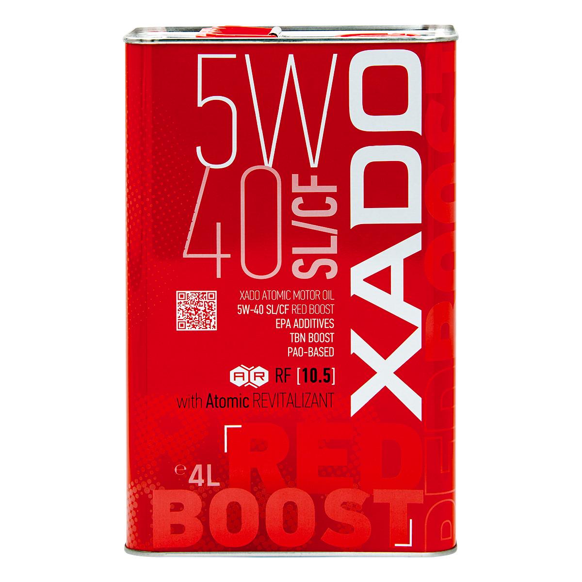 Моторна олива XADO Atomic Oil 5W-40 SL/CF Red boost синтетична 4 л