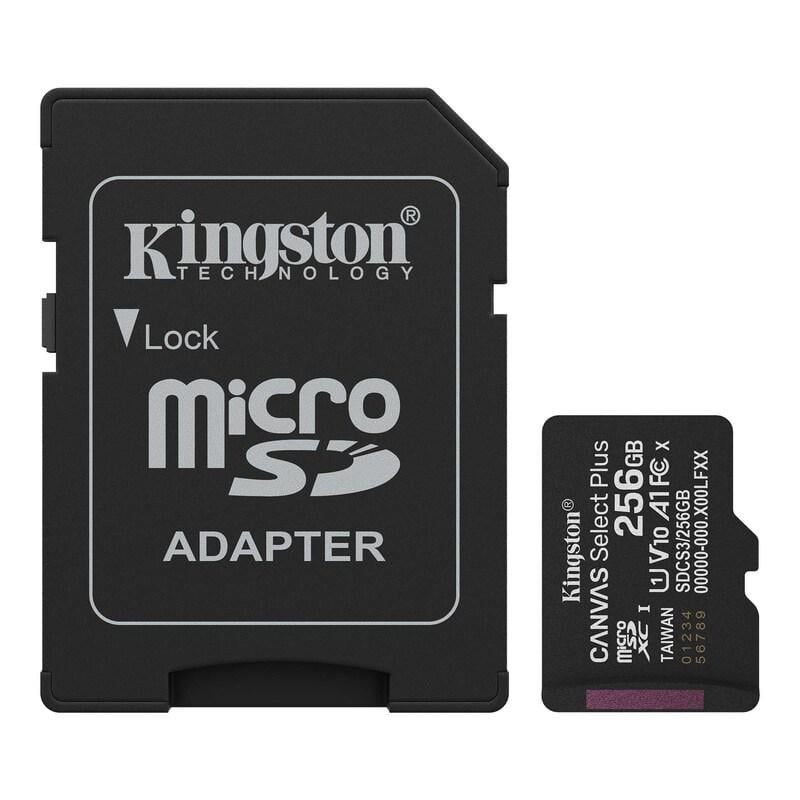 Карта памяти microSDXC UHS-1 Kingston Canvas Select Plus Gen3 256 Гб 10 А1 R-150MB/s с адаптером (34602902)