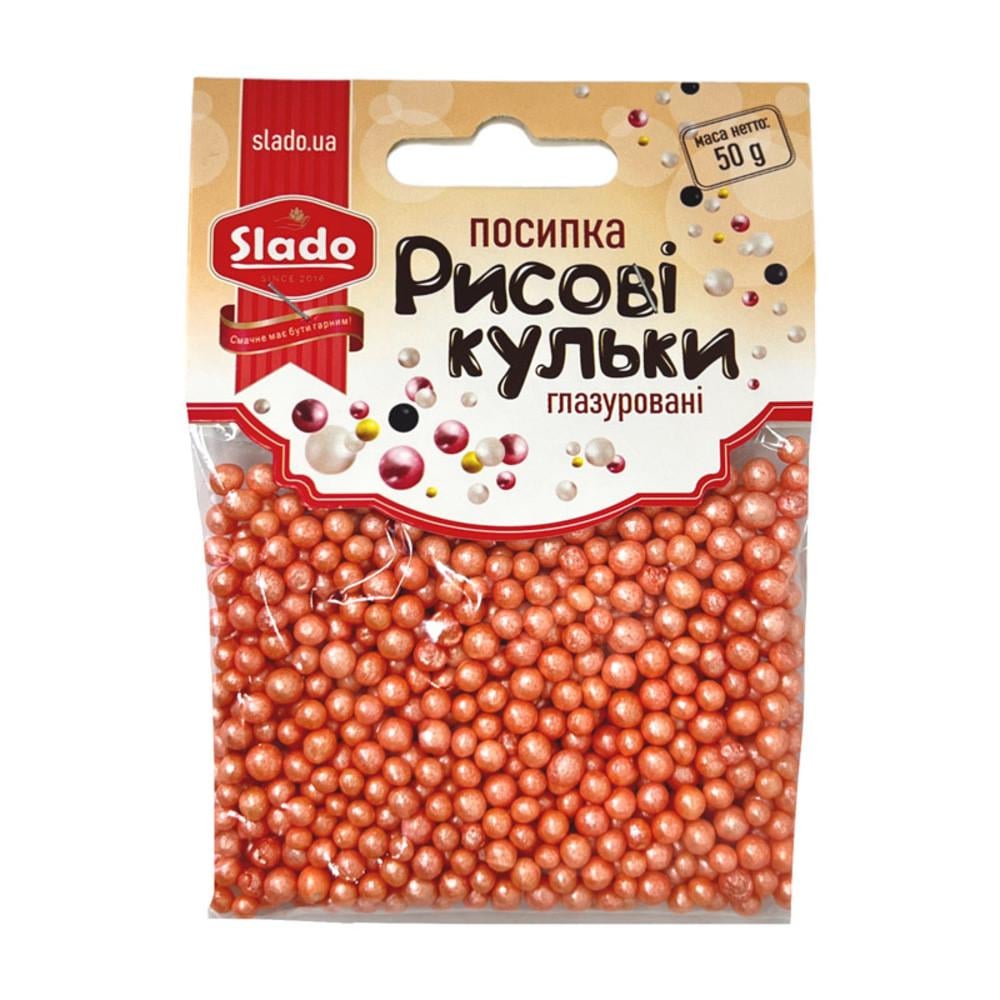 Посыпка кондитерская рисовая Slado 50 г Персиковый (2110916676)