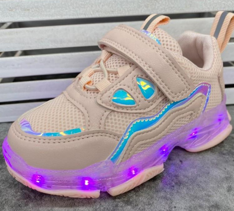 Кросівки Jong Golf N10158-8 з LED-підсвічуванням та зарядкою USB р. 27 Рожевий (100892)