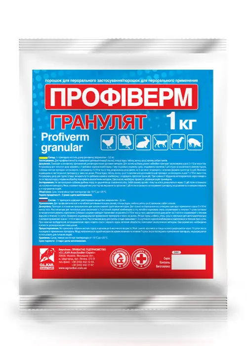 Засіб від глистів O.L.KAR. Профіверм гранулят 0,35% 1 кг (4228)