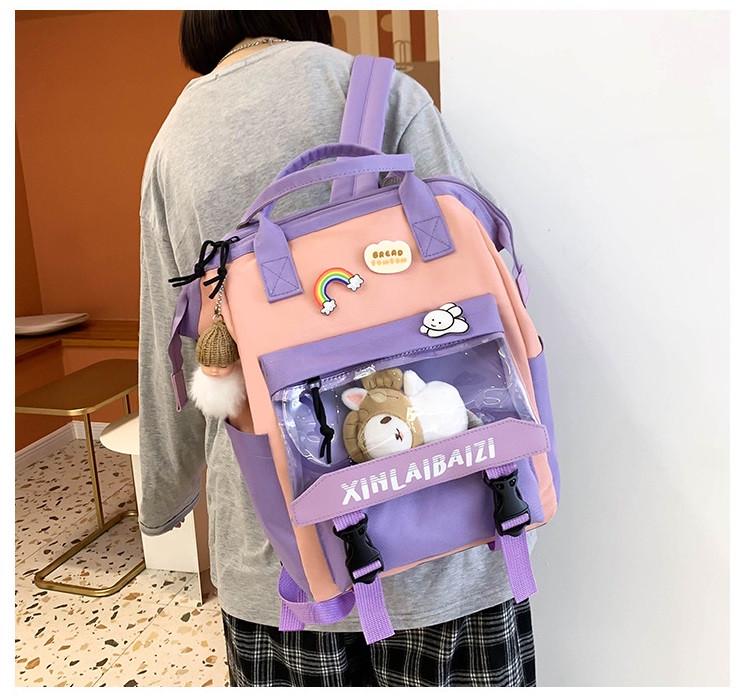 Шкільний рюкзак для дівчинки 5в1 Trendy сумка-шопер/пенал/бананка Oxford Фіолетовий (1576390345) - фото 4 Шкільний рюкзак для дівчинки 5в1 Trendy сумка-шопер/пенал/бананка Oxford Фіолетовий (1576390345) - фото 4