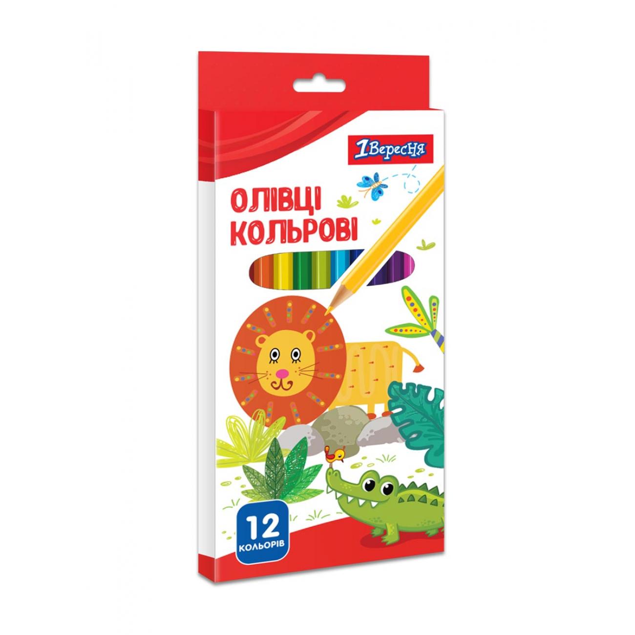 Олівці кольорові 1 Вересня Zoo Land 12 кольорів (MTT-147291)