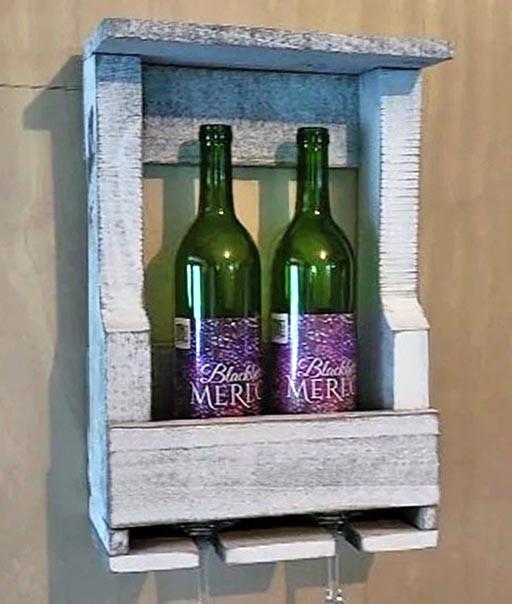 Полка для вина настенная из дерева Кадзуно Браш (ПНК-024822)