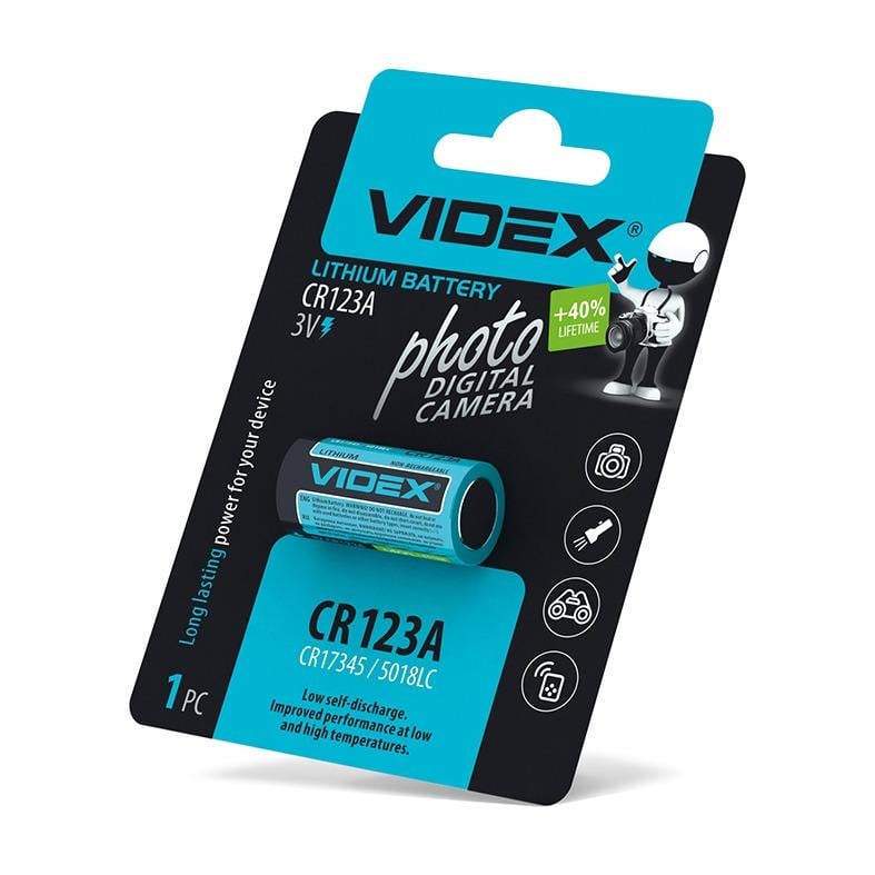 Батарейка литиевая Videx Blister Card CR123A 1 шт. (21479490)