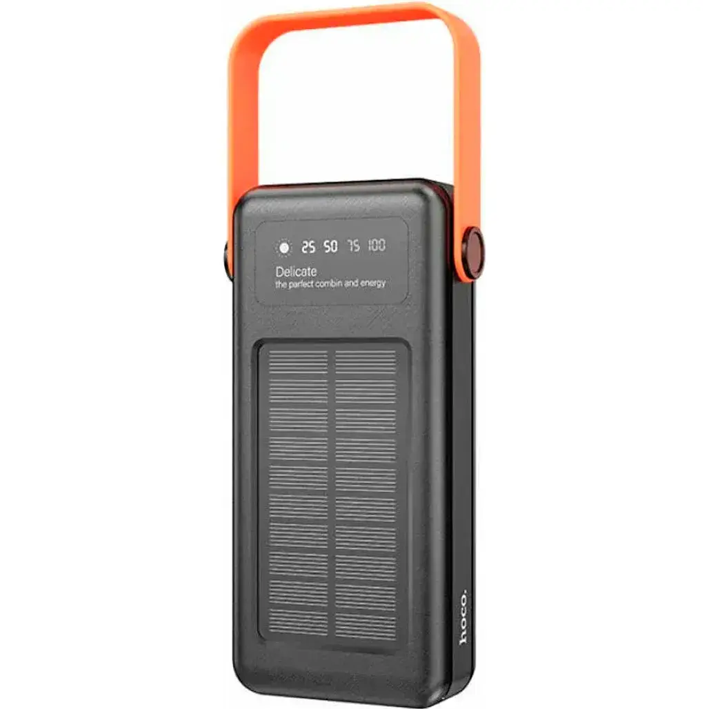 Батарея портативная с солнечной панелью Hoco DB33 Plus Rising 22,5W/PD20W Sun Solar 30,000 mAh Black