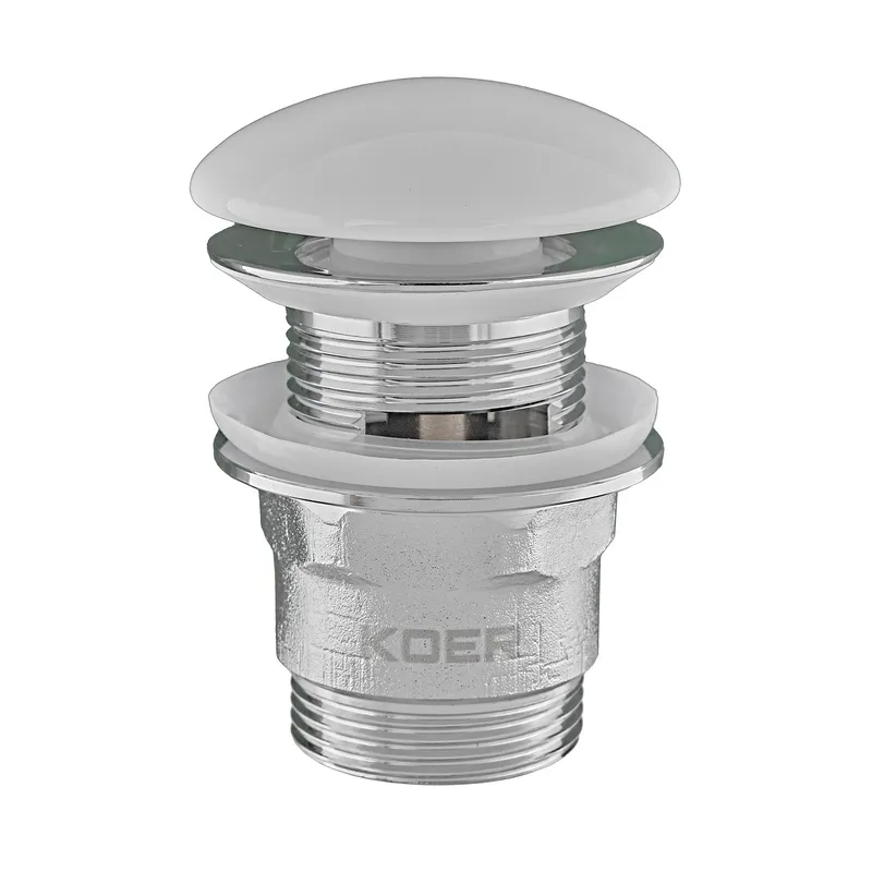 Донный клапан для умывальника с переливом Koer PW-03-11 1 1/4" кнопка (KR3397)