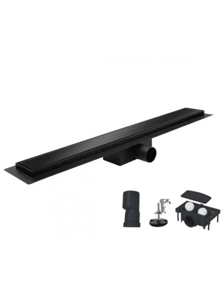 Трап душовий Koer FD08-70x500-Glass з нержавіючої сталі SUS304 зі скляною панеллю 70x500 мм Black (KR5139) - фото 1