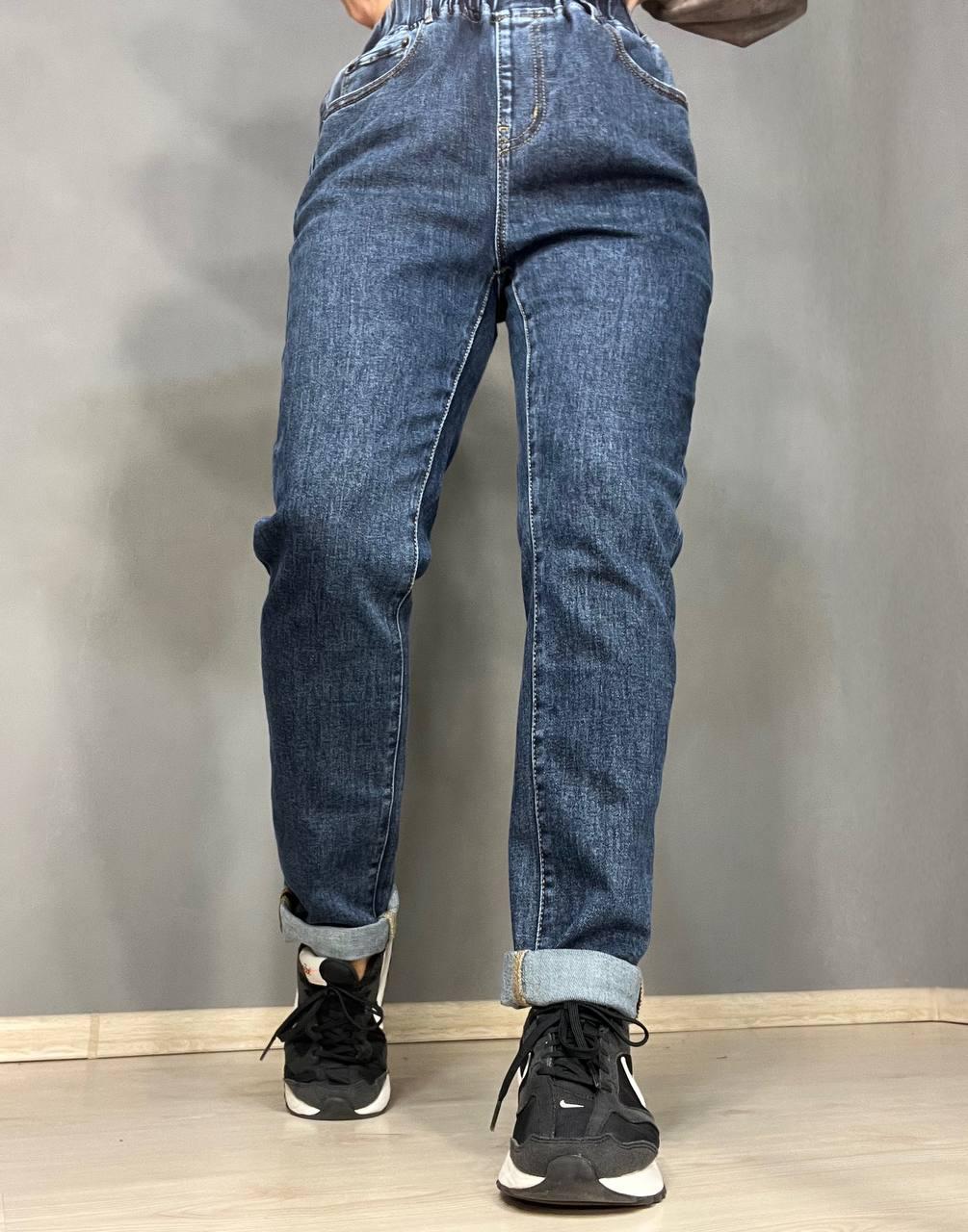 Джинсы женские Vanver 8003 MOM jeans с резинкой на талии стрейчевые высокая посадка р. 36 Темно-синий (3298) - фото 8