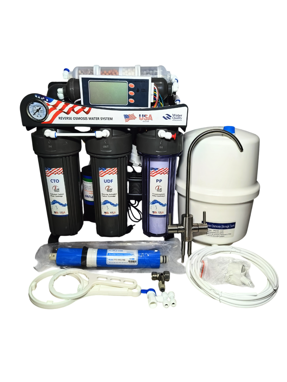 Осмос 7 ступенів з мікрокомп'ютером помпою на станині (AR07PС)