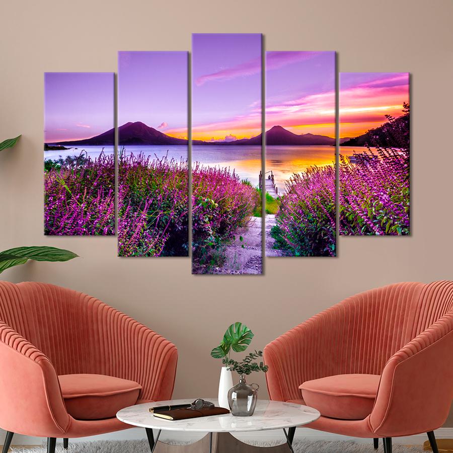 Картина природа Красивый пейзаж озера Атитлан 112x68 см (A1128-5)