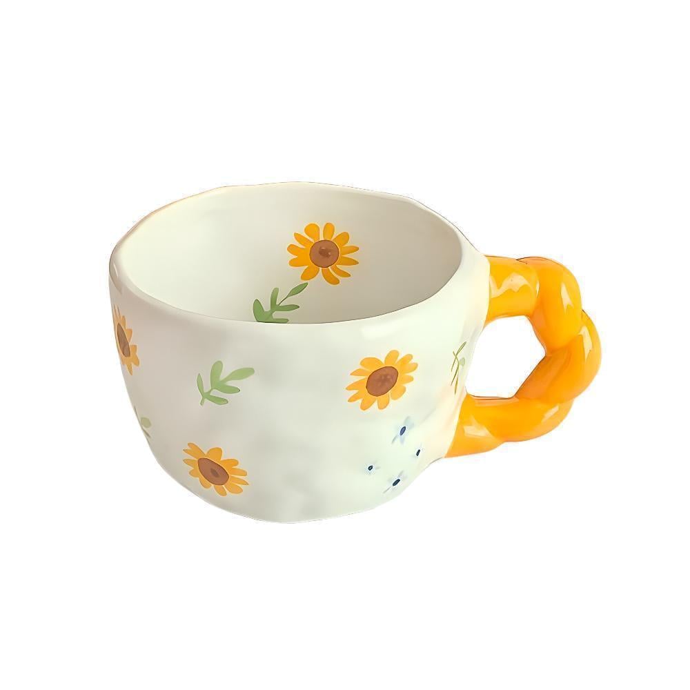 Чашка винтажная Цветочная фантазия стильная посуда для чая и кофе цветочный дизайн подсолнечники 250 мл