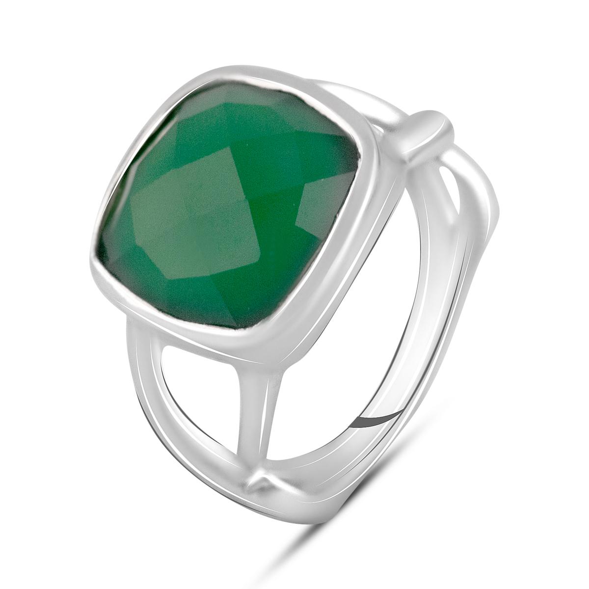 Кольцо серебряное с натуральным агатом 4,16 г р. 18 (2123965)