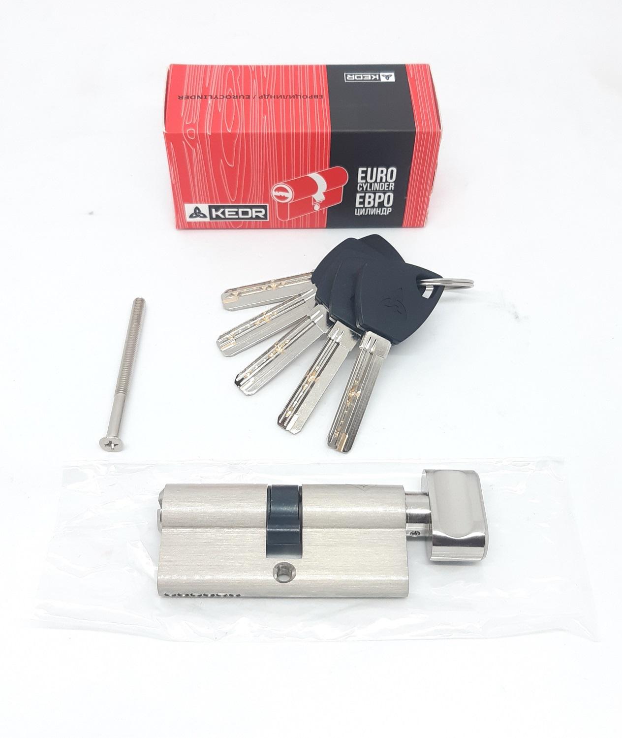 Серцевина Kedr Key M80 ZCN Brass/Brass T ключ/вороток нікель з латунним ключем 40/30 мм (BB-ELA70SN) - фото 1