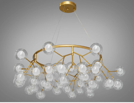 Люстра подвесная Diasha 45 ламп Золотой/Сатин (Y887-45B GD) - фото 2 Люстра подвесная Diasha 45 ламп Золотой/Сатин (Y887-45B GD) - фото 2