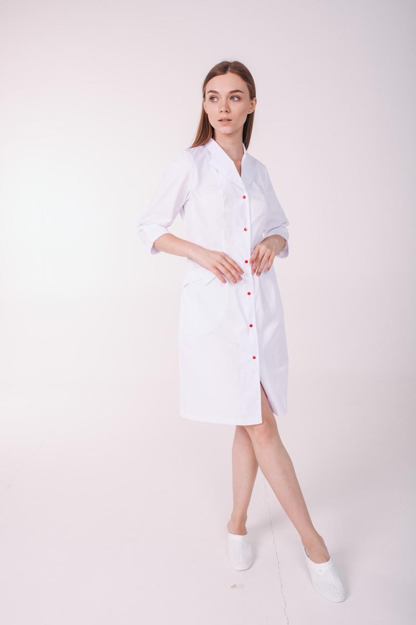 Халат котоновий TopLine Арізона рукав 3/4 р. 50 Білий (12820-(50)б.-черв.кн.) - фото 5 Халат котоновий TopLine Арізона рукав 3/4 р. 50 Білий (12820-(50)б.-черв.кн.) - фото 5