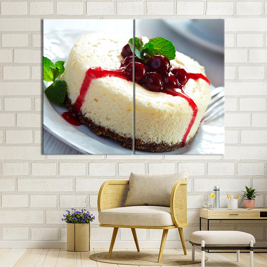 Настенний декор Нежный кокосовый чизкейк с ароматной вишней 71x51 см (A320-2)