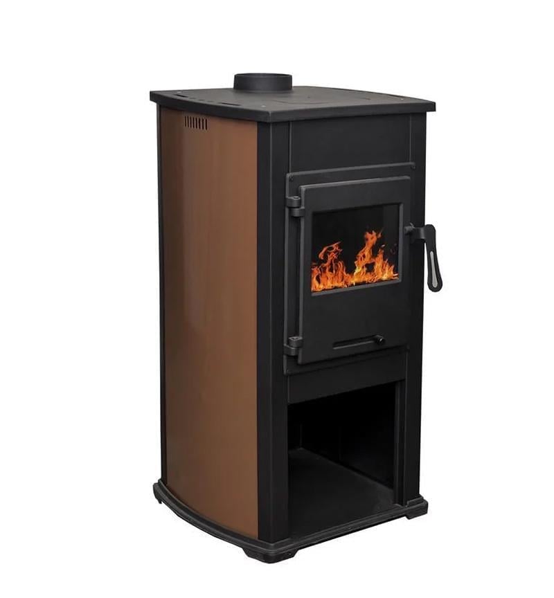 Піч на дровах Termo Sistem Elegant з котлової сталі КОРИЧНЕВИЙ Піч на дровах Termo Sistem Elegant з котлової сталі КОРИЧНЕВИЙ