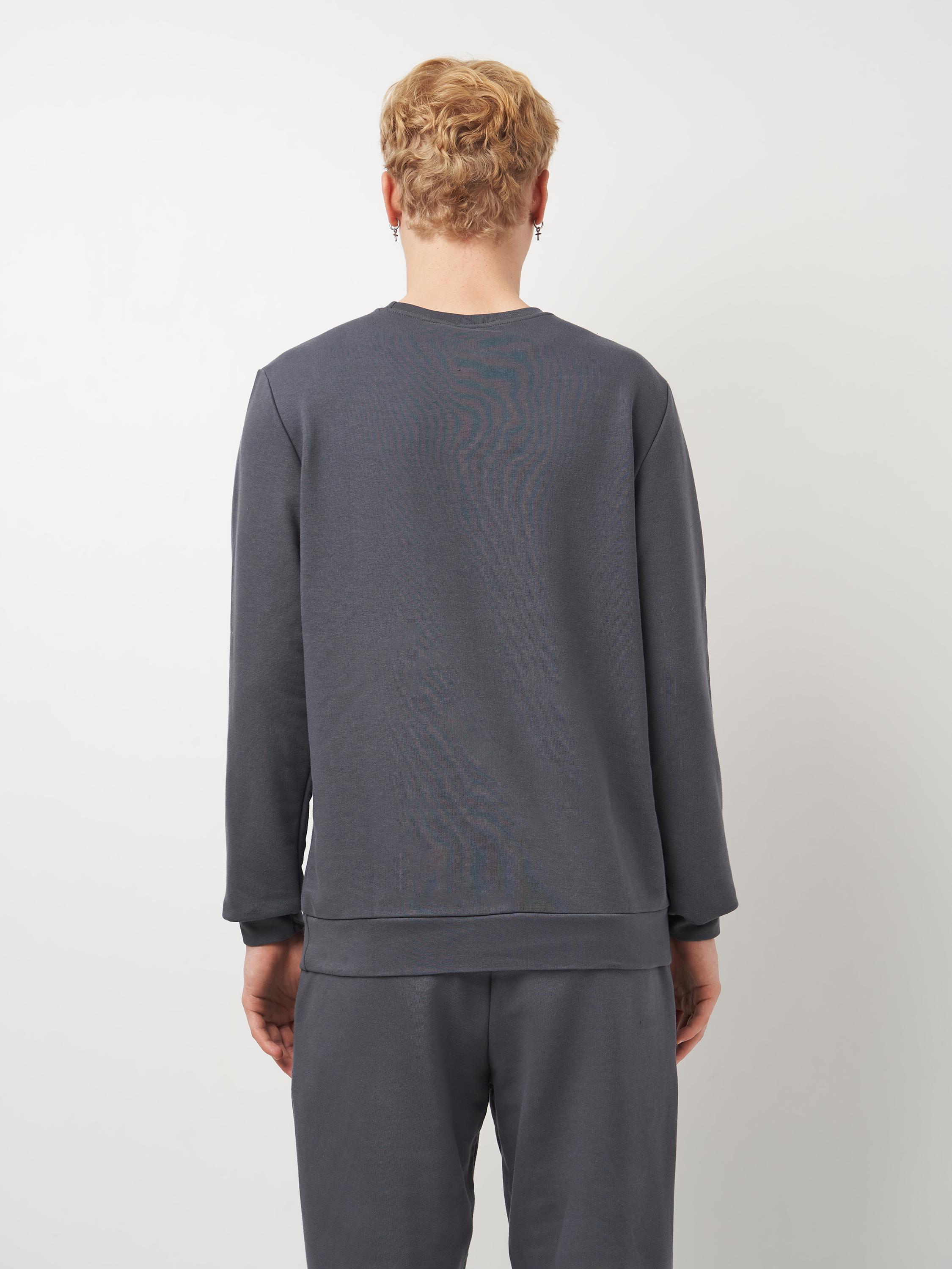 Свитшот мужской базовый ROZA 210542 M Выдержанный серый (4824005708893) - фото 3